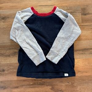 GAP Kids Black and Gray Long Sleeve Tee with Red Trim